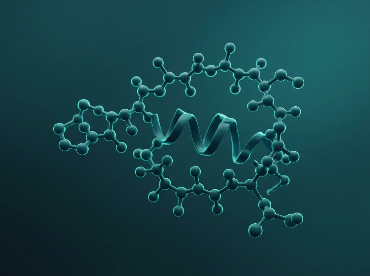 Supporting figure: undefined, illustrating the BPC-157 peptide molecule as a short 3D chain structure.