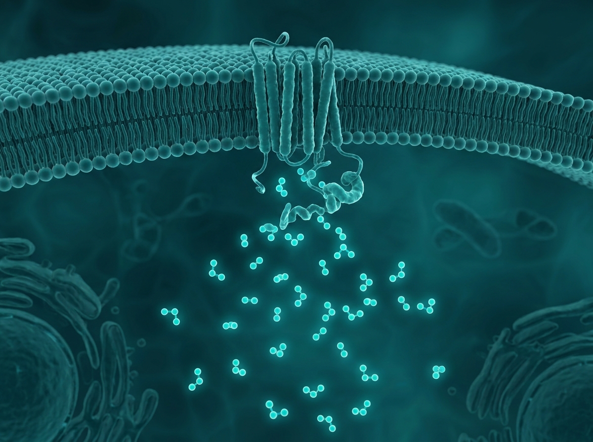 Supporting figure: an intracellular signaling cascade with cyclic-AMP second messengers inside the cell.