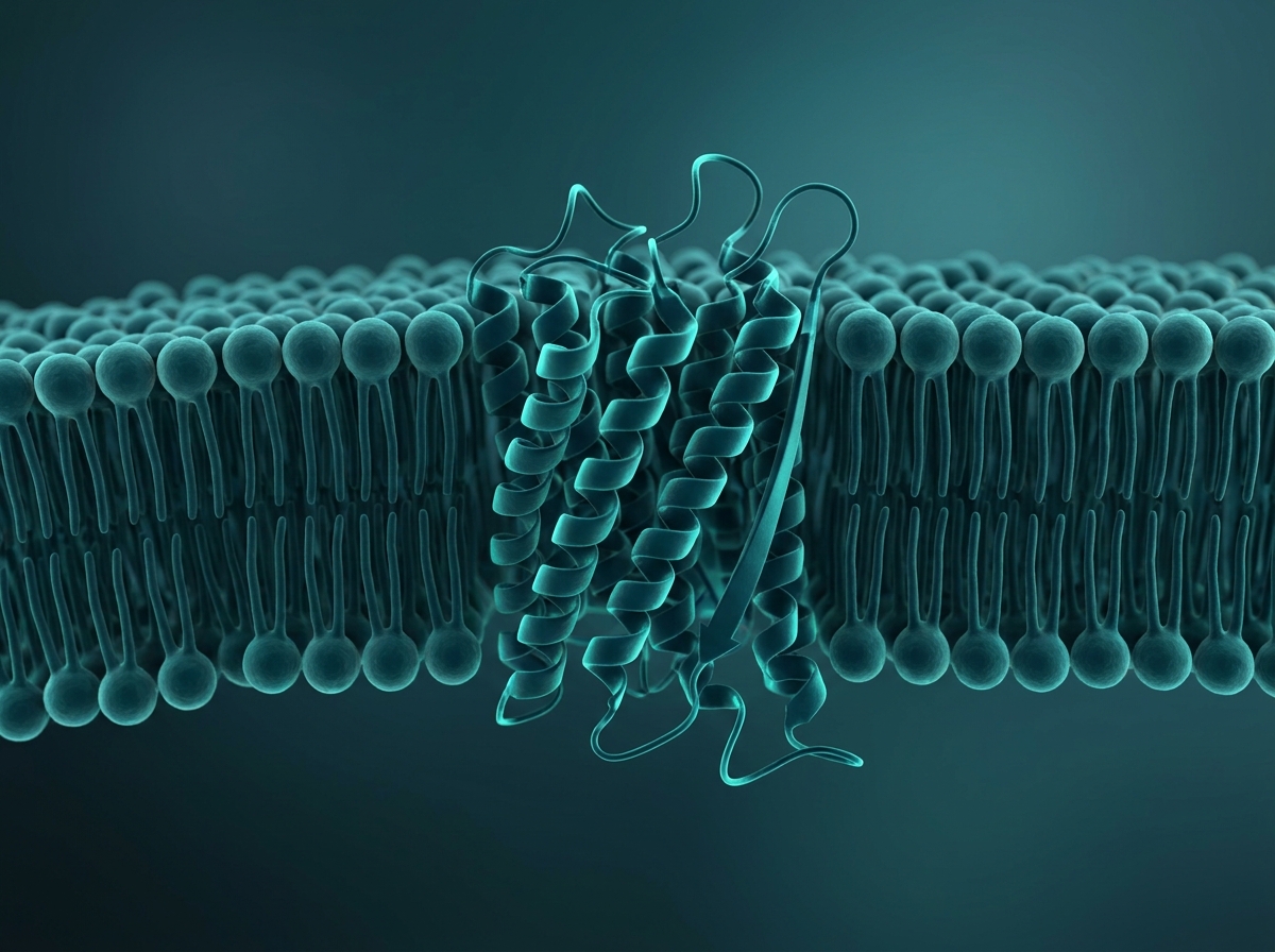 Supporting figure: undefined, illustrating a single transmembrane receptor protein embedded in a lipid bilayer.