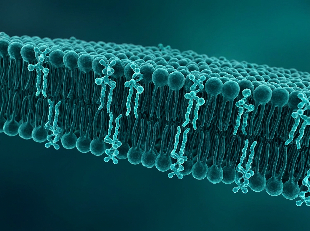 Supporting figure: cardiolipin lipids in the inner mitochondrial membrane where the peptide acts.