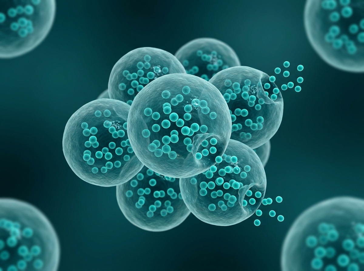 Supporting figure: pancreatic beta cells releasing insulin granules.
